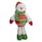 17.5" Red & Green Jolly Plush Snowman Christmas Figure